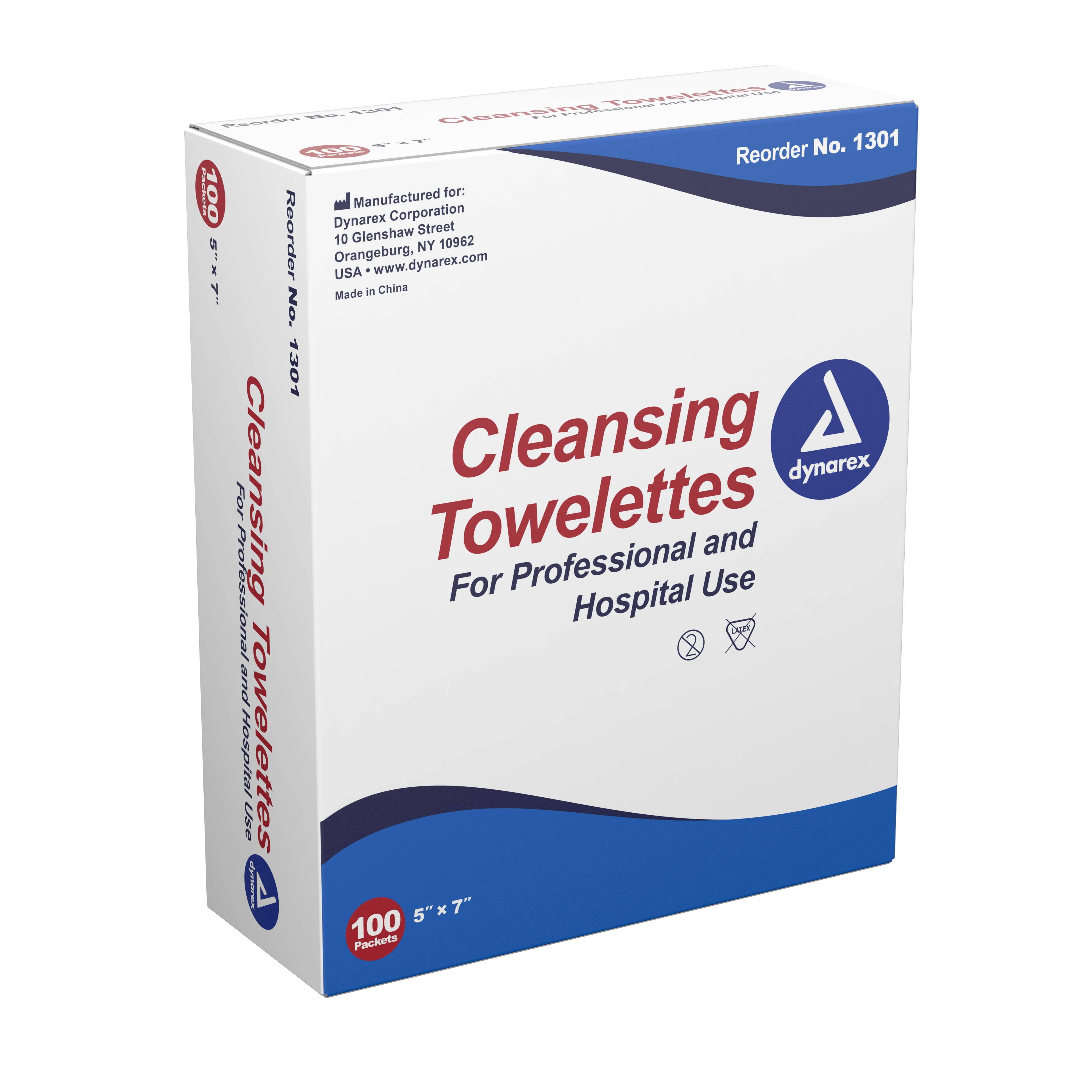 Towelettes Personal Wipe Dynarex® Individual Packet BZK (Benzalkonium Chloride) / Ethyl Alcohol Scented 100 Count (100/BX 10BX/CS) by Dynarex Corporation  ID 1301